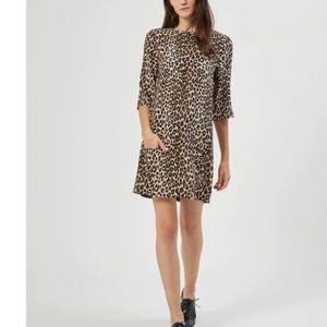 EQUIPMENT 100% Silk Leopard Aubrey Dress w Pockets Sz Medium